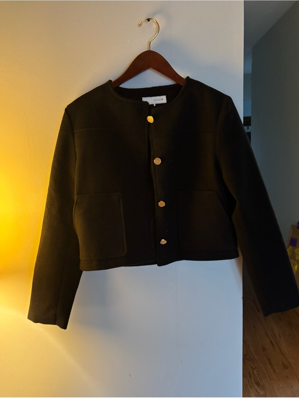 Zara Woman’s Black Cropped Button Jacket - Classic Everyday Coat